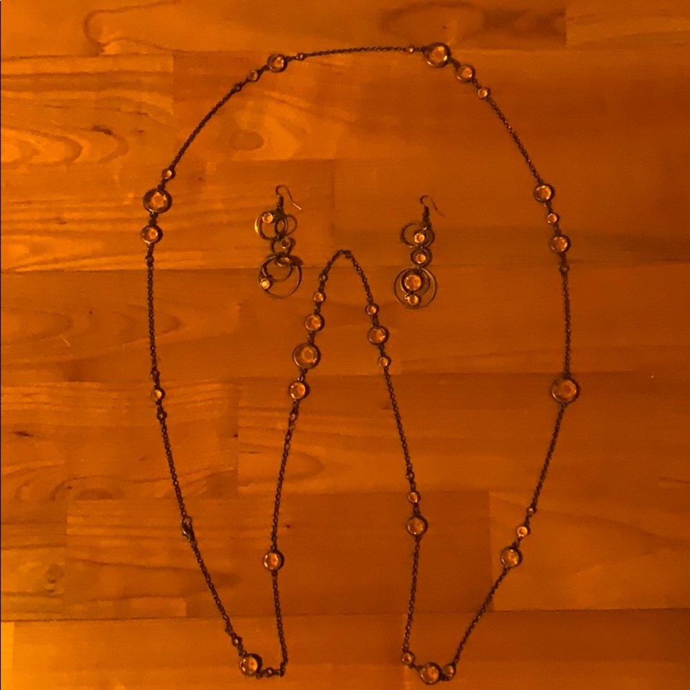 Bronze and yellow costume jewelry set